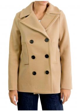 Cappotto corto tinta unita con bottoni 